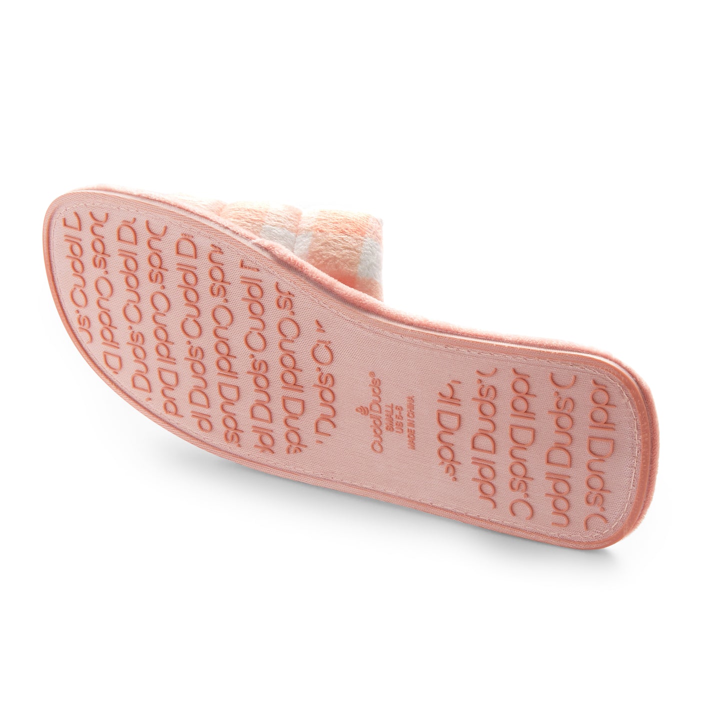 Apricot Blush Gingham;@Puffy Velour Slide Slipper