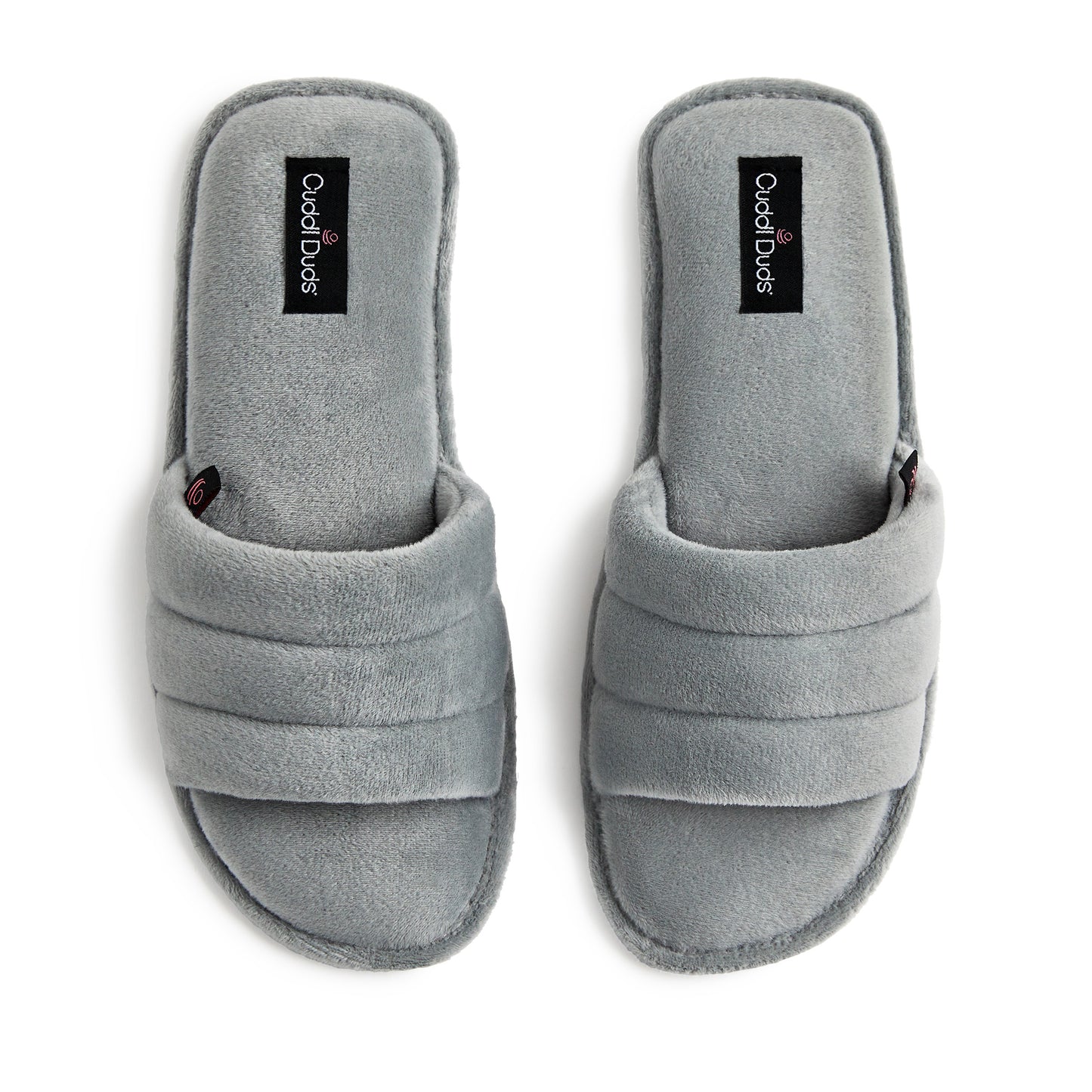 Glacier Grey;@Puffy Velour Slide Slipper