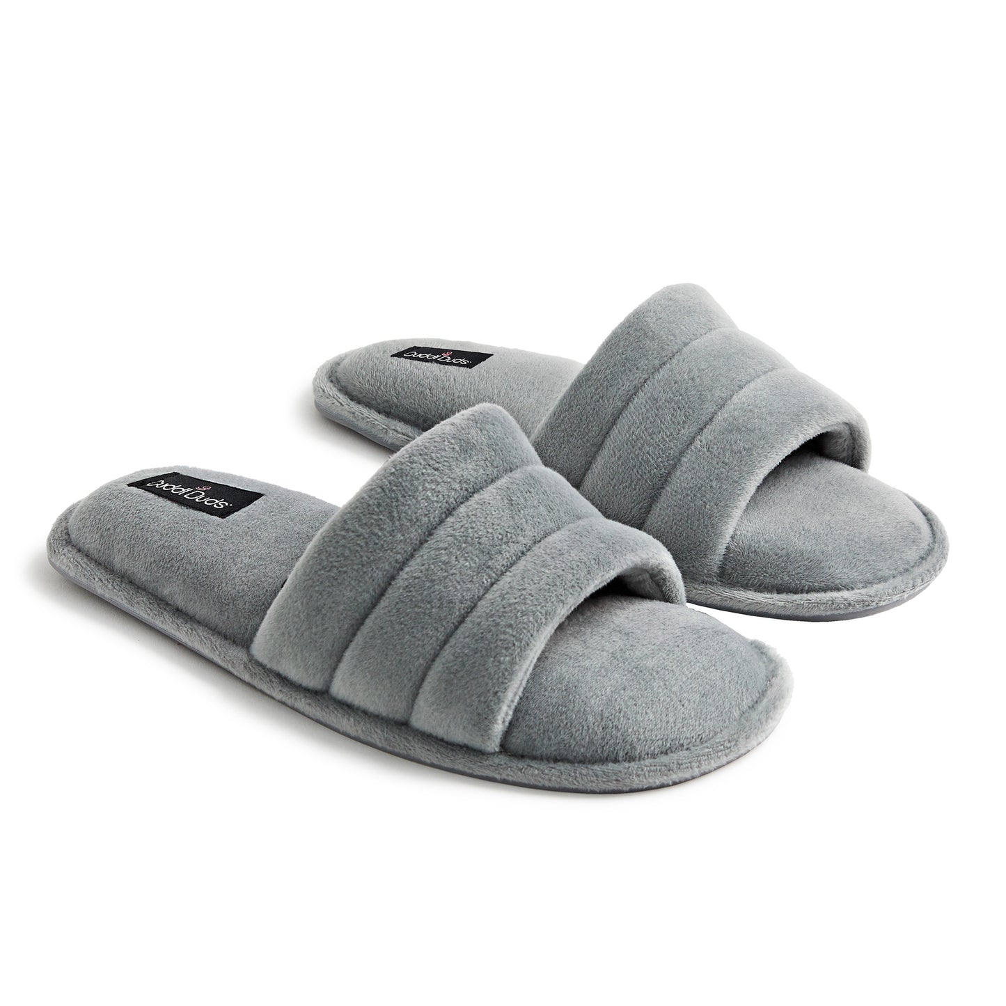 Glacier Grey;@Puffy Velour Slide Slipper