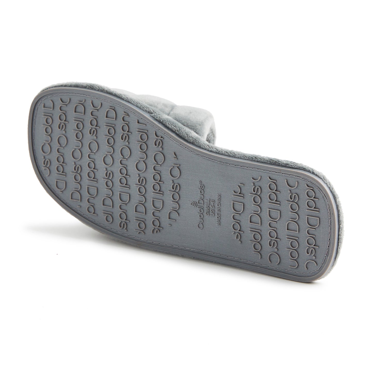 Glacier Grey;@Puffy Velour Slide Slipper