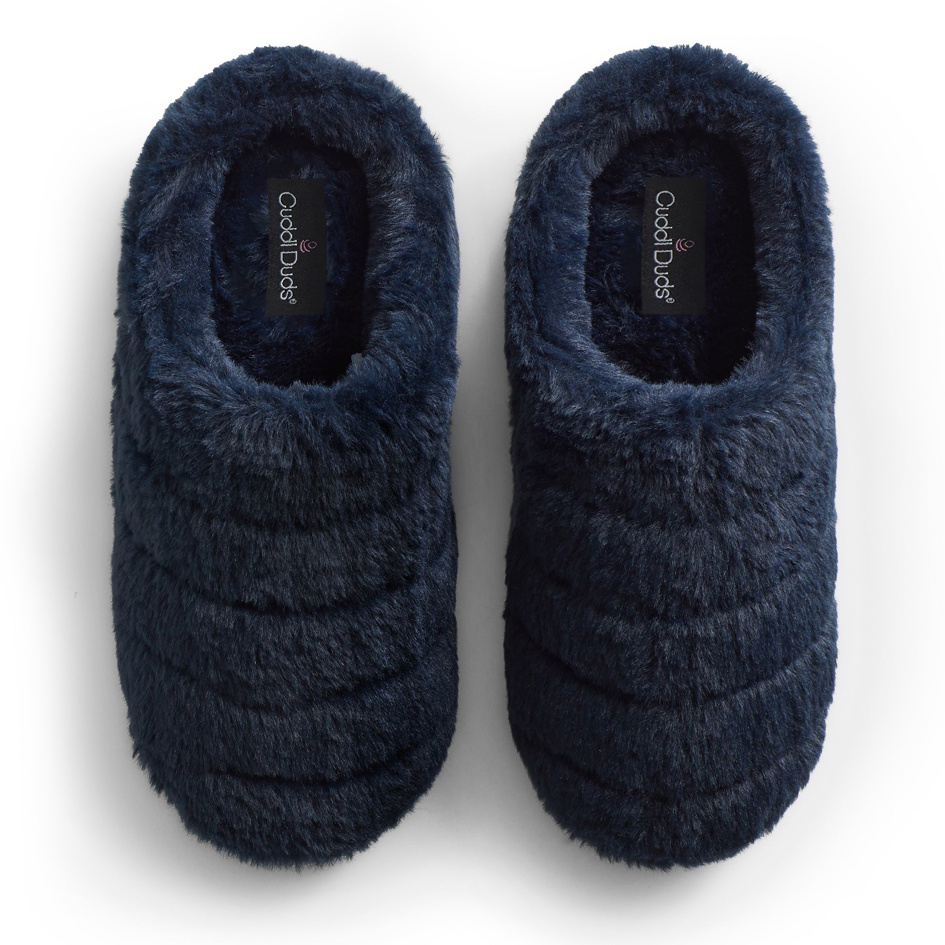 Faux Fur Puff Clog peacoat Slipper