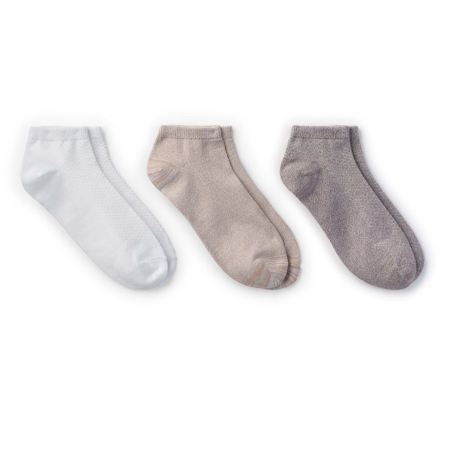 White;@Solid Pique Low Cut Sock 3 Pack