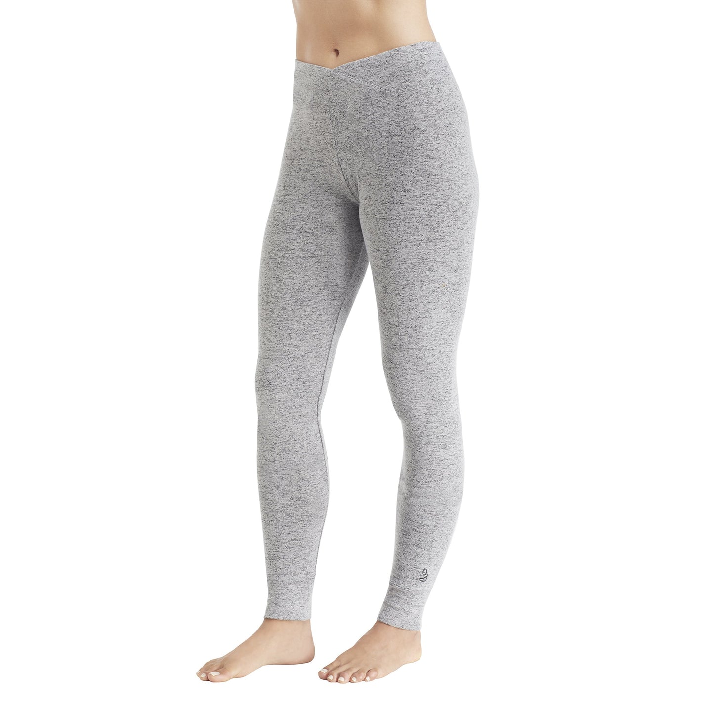 Marled Grey;Model is wearing size S. She is 5’9”, Bust 32”, Waist 25.5”, Hips 36”.@A lady wearing softknit legging