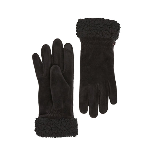 Double Plush Velour and Faux Fur Gloves with Sherpa Cuff