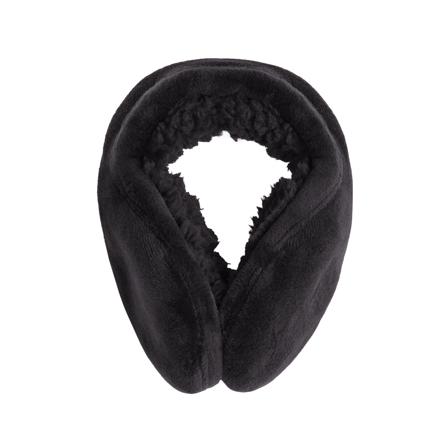 Black;@Double plush velour sherpa behind the head earwrap.