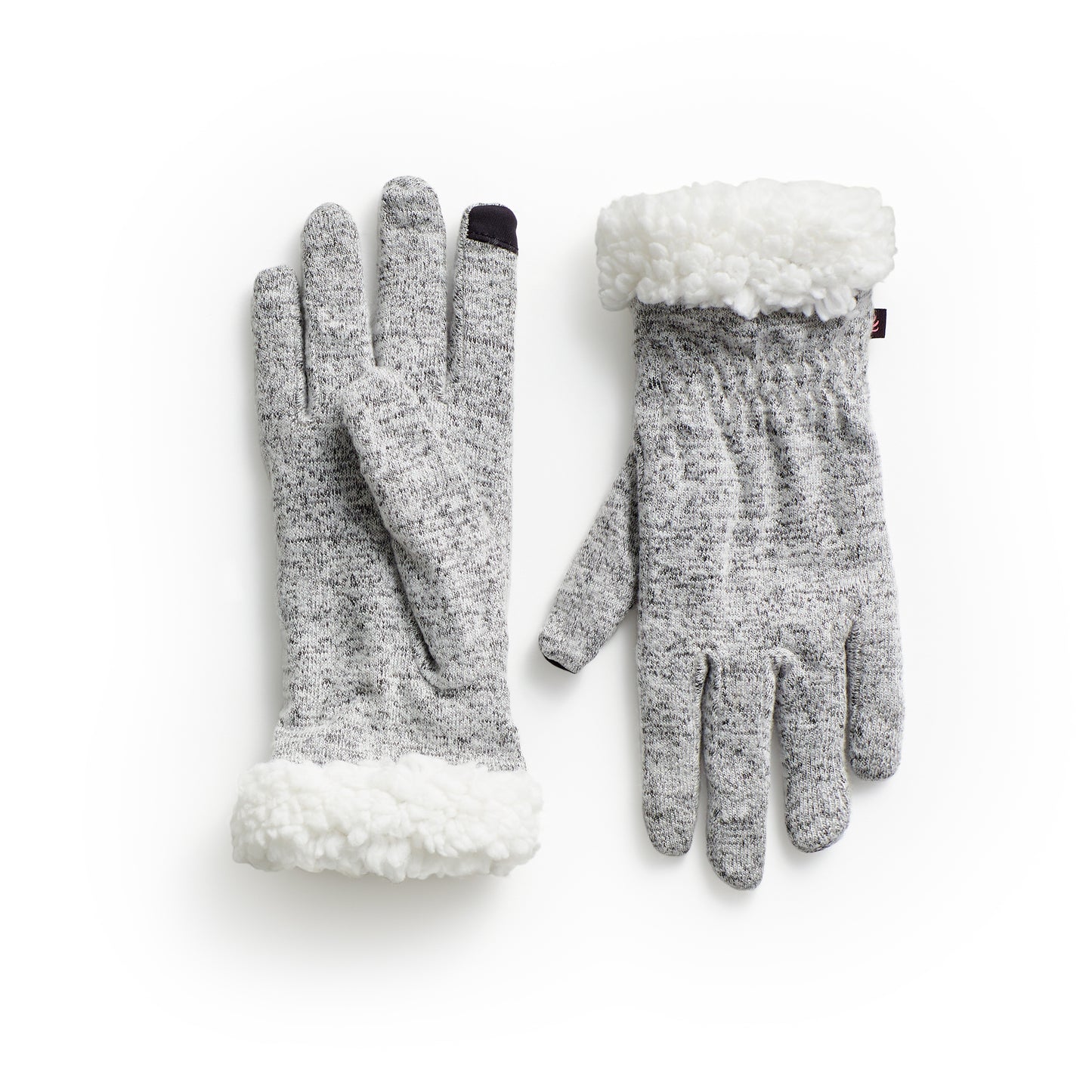 Medium Grey;@SoftKnit Glove with Sherpa Cuff