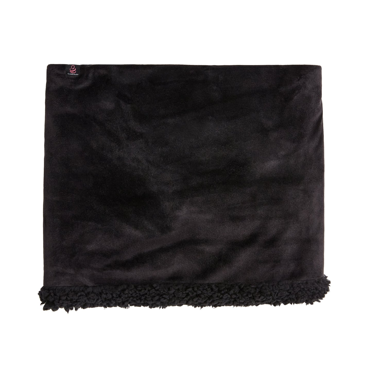 Black;@Double Plush Velour and Sherpa Reversible Neckwarmer