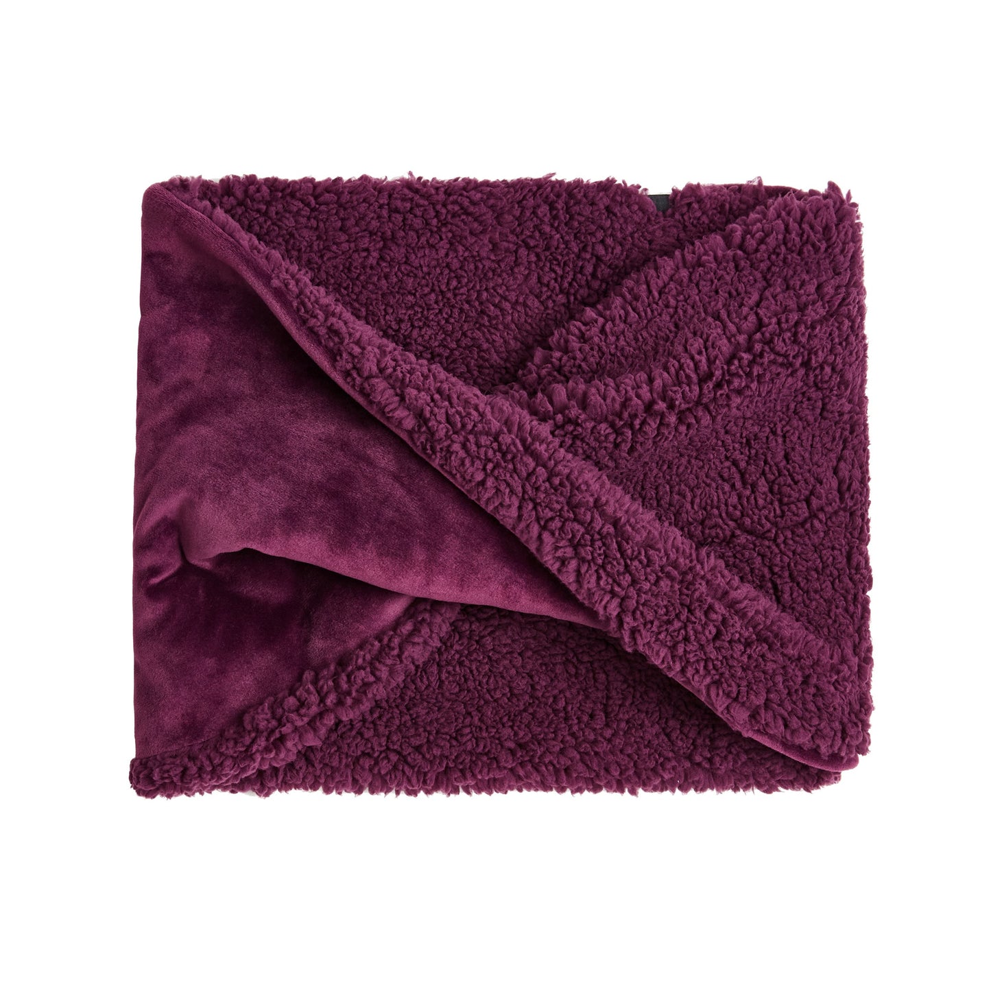 Deep purple;@Double Plush Velour and Sherpa Reversible Neckwarmer