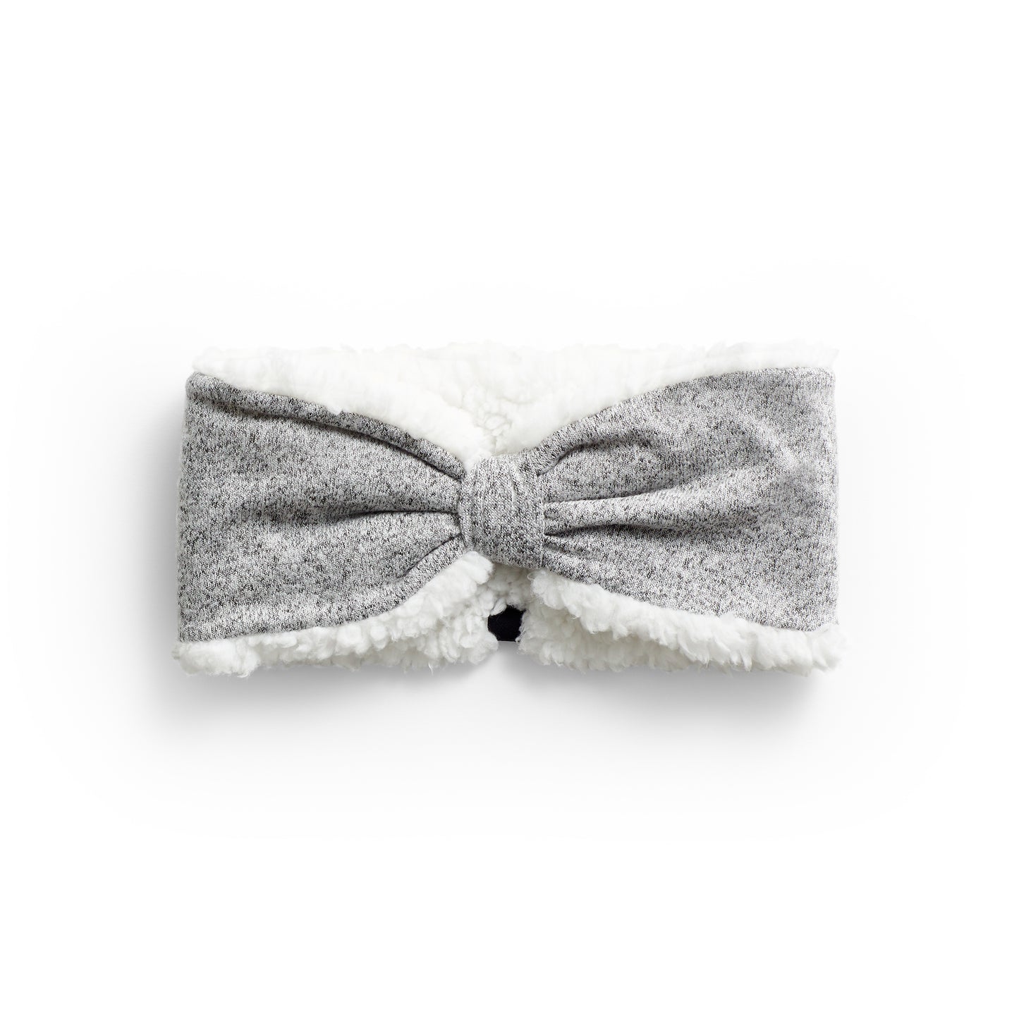 Medium Grey;@SoftKnit grey Headband with Sherpa