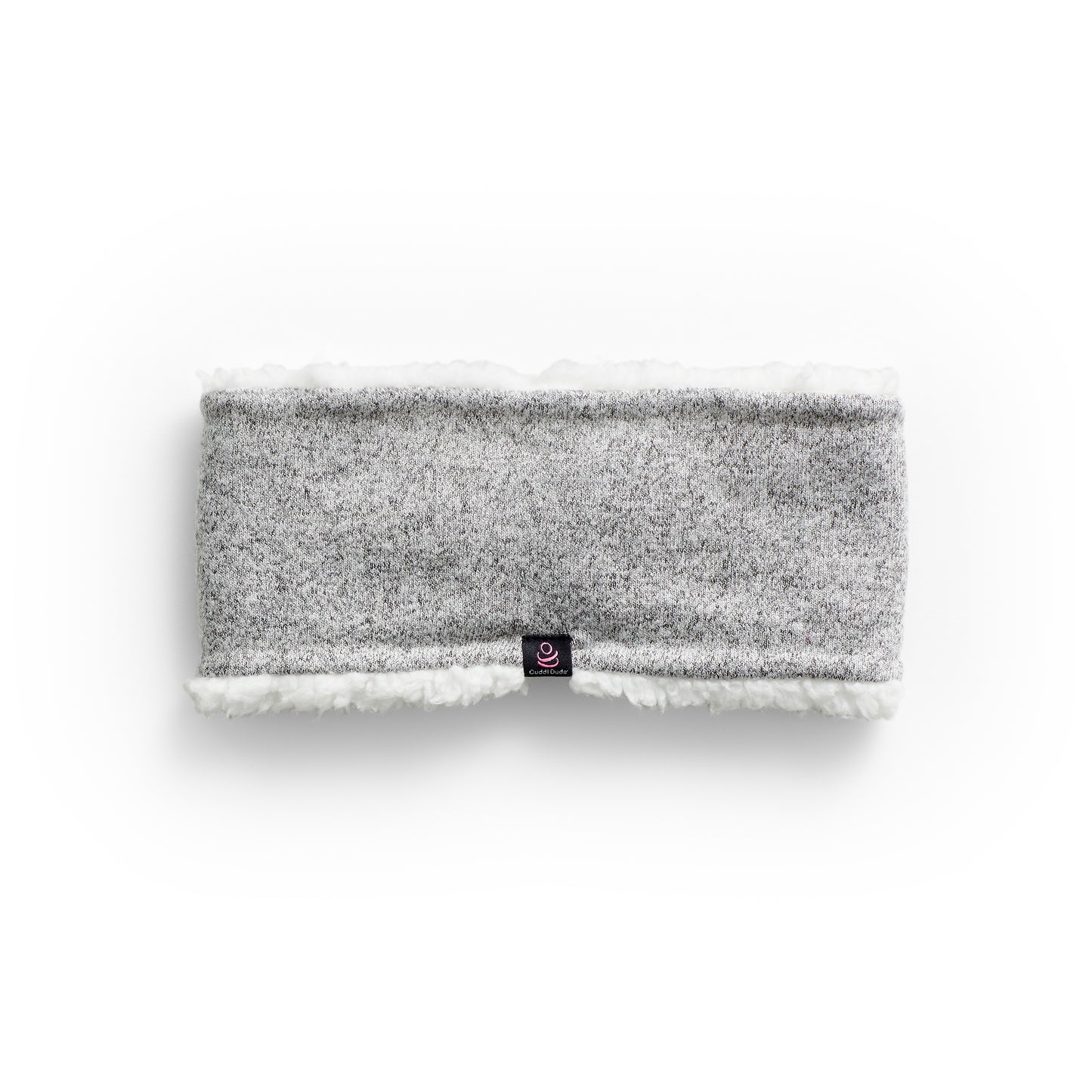 Medium Grey;@SoftKnit grey Headband with Sherpa