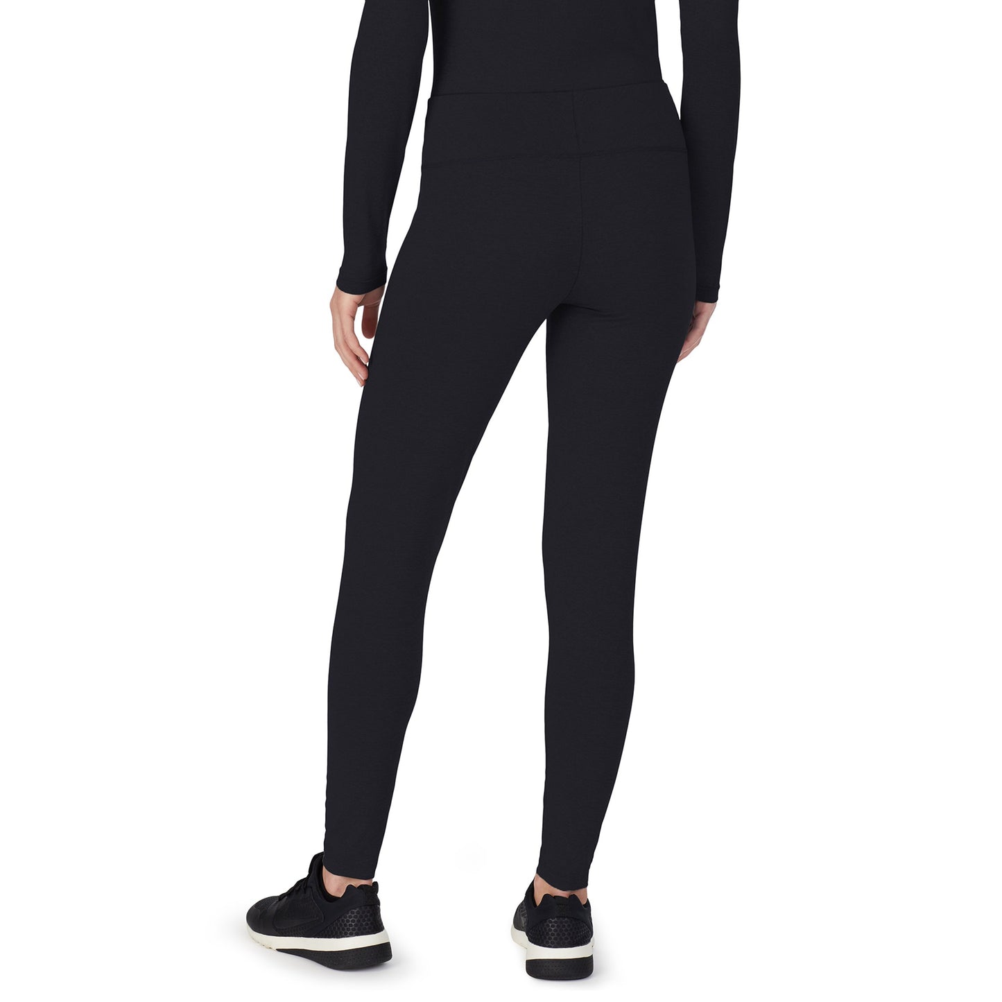 Black;@A lady wearing black long sleeve underscrub legging petite.