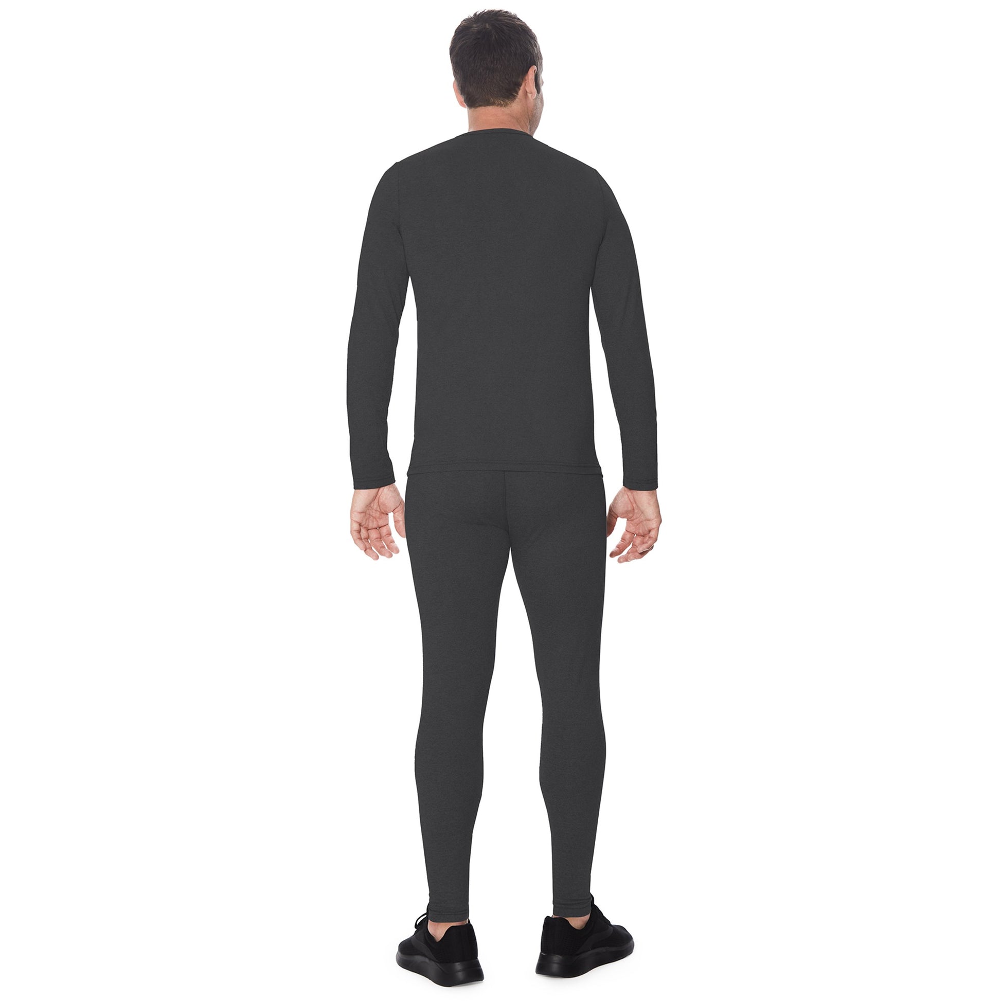 A man wearing charcoal underscrub pant.