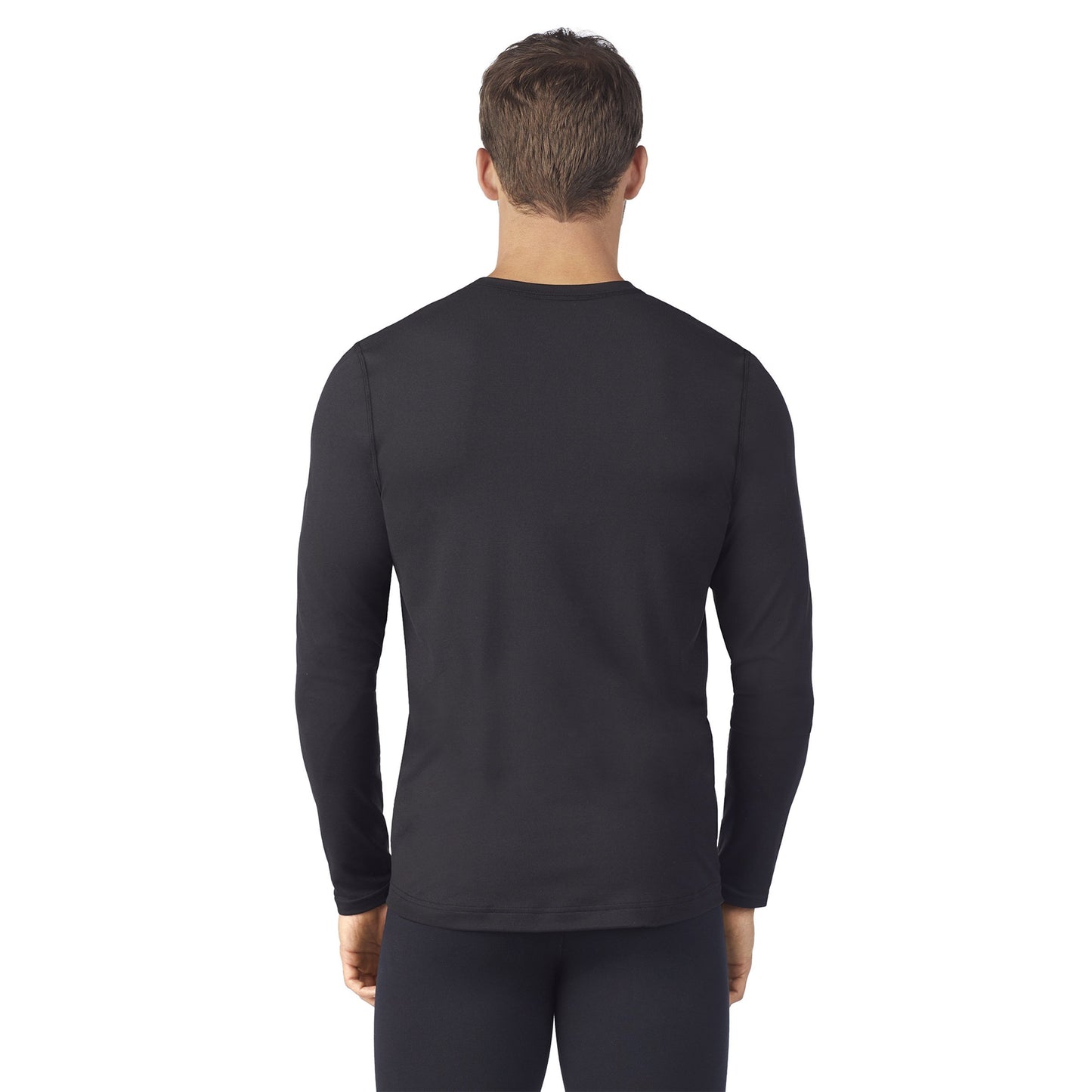Black;@A man wearing black Far Infrared Enhance Long Sleeve Crew