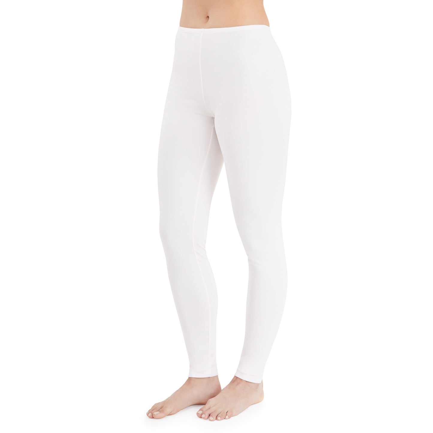 White; Model is wearing size S. She is 5’9”, Bust 32”, Waist 25.5”, Hips 36”.@lower body of a model wearing white legging
