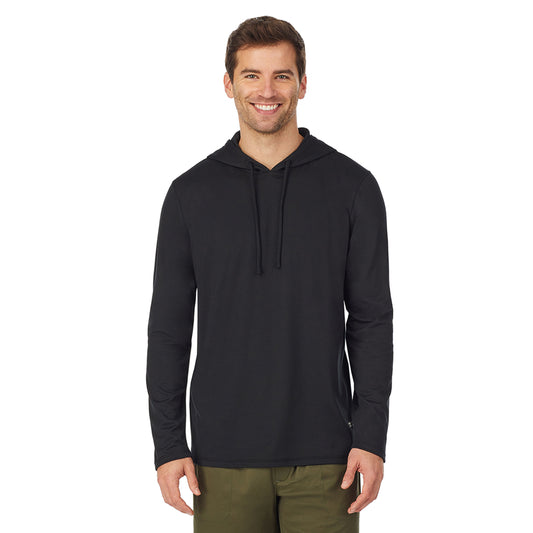 A lady wearingMens Far-Infrared Enhance Sleep Hoodie with Olive print