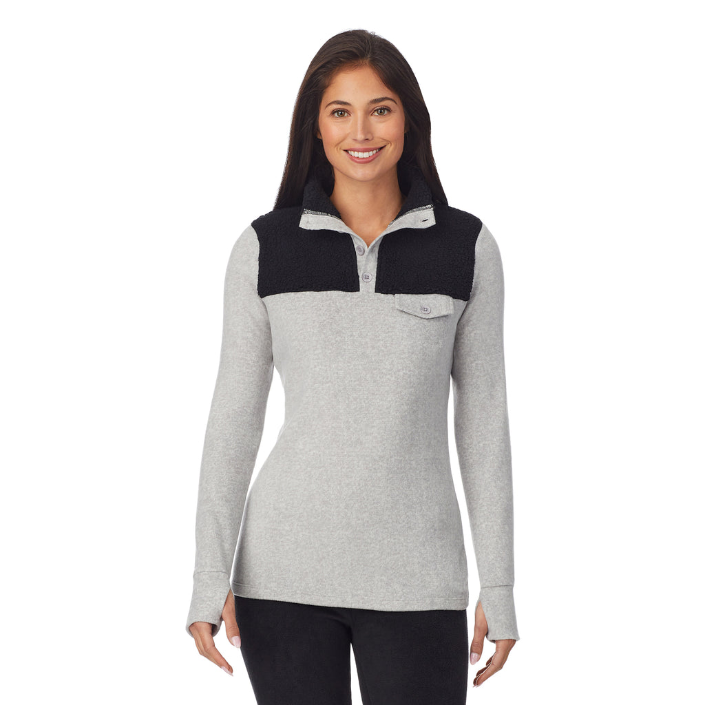 As Is Cuddl Duds Fleecewear with Stretch Mock Neck Top 