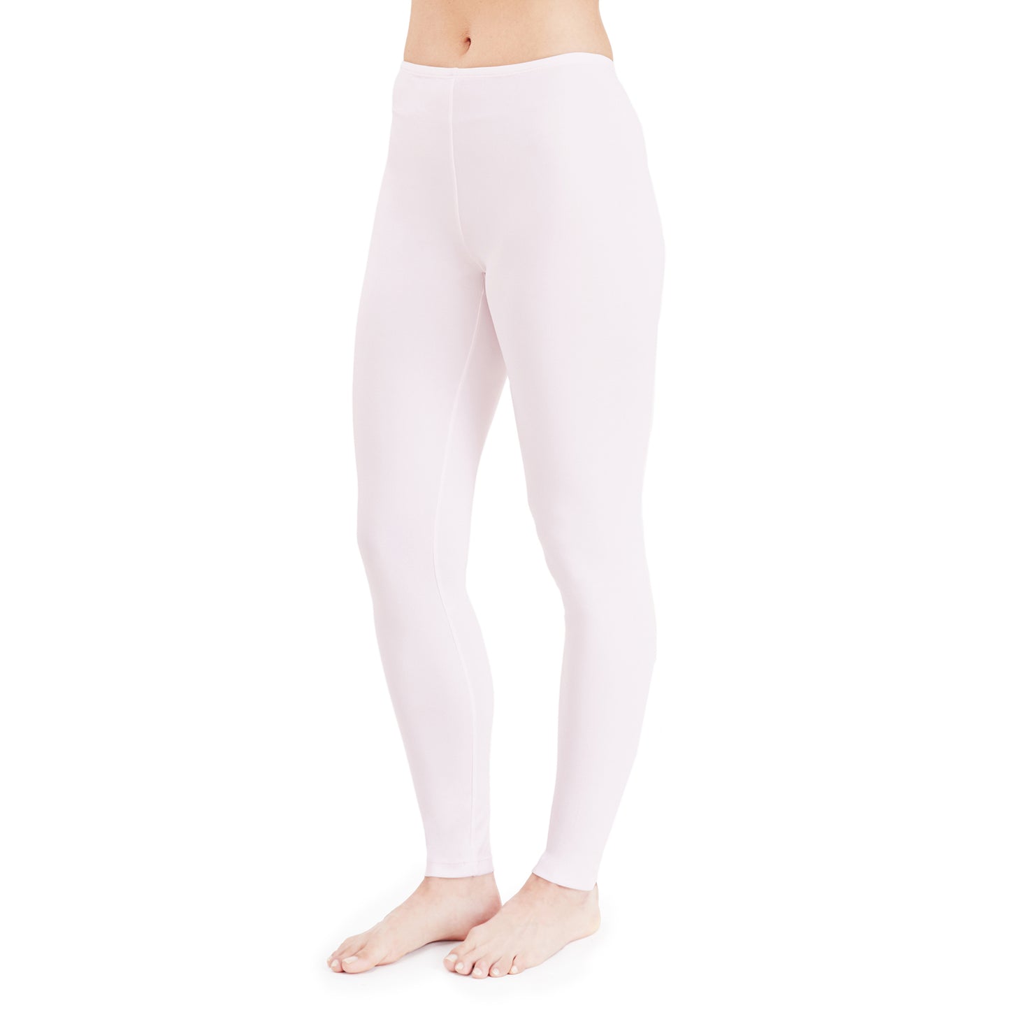 Blush Pink; Model is wearing size S. She is 5’9”, Bust 32”, Waist 25.5”, Hips 36”.@lower body of a model wearing blush legging