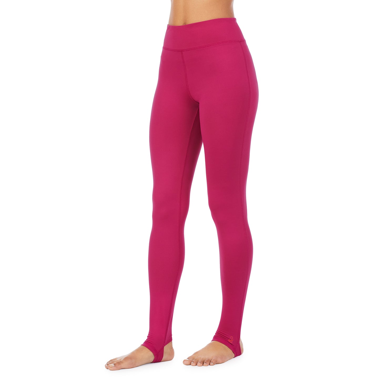 Magenta; Model is wearing size S. She is 5’9”, Bust 32”, Waist 25.5”, Hips 36”.@lower body of A lady wearing magenta legging