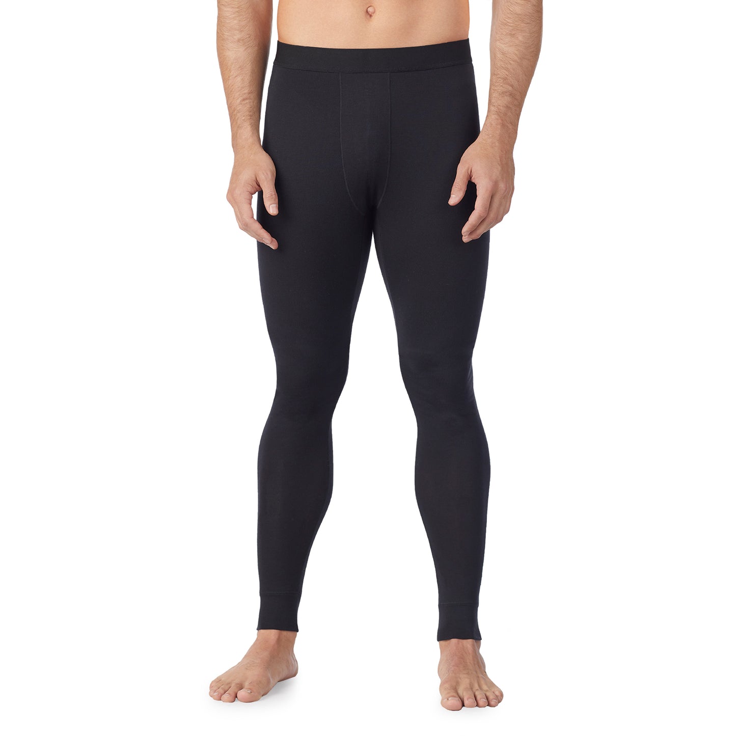 Black; Model is wearing size M. He is 6'1", Waist 31", Inseam 33".@lower body of a man wearing black pant