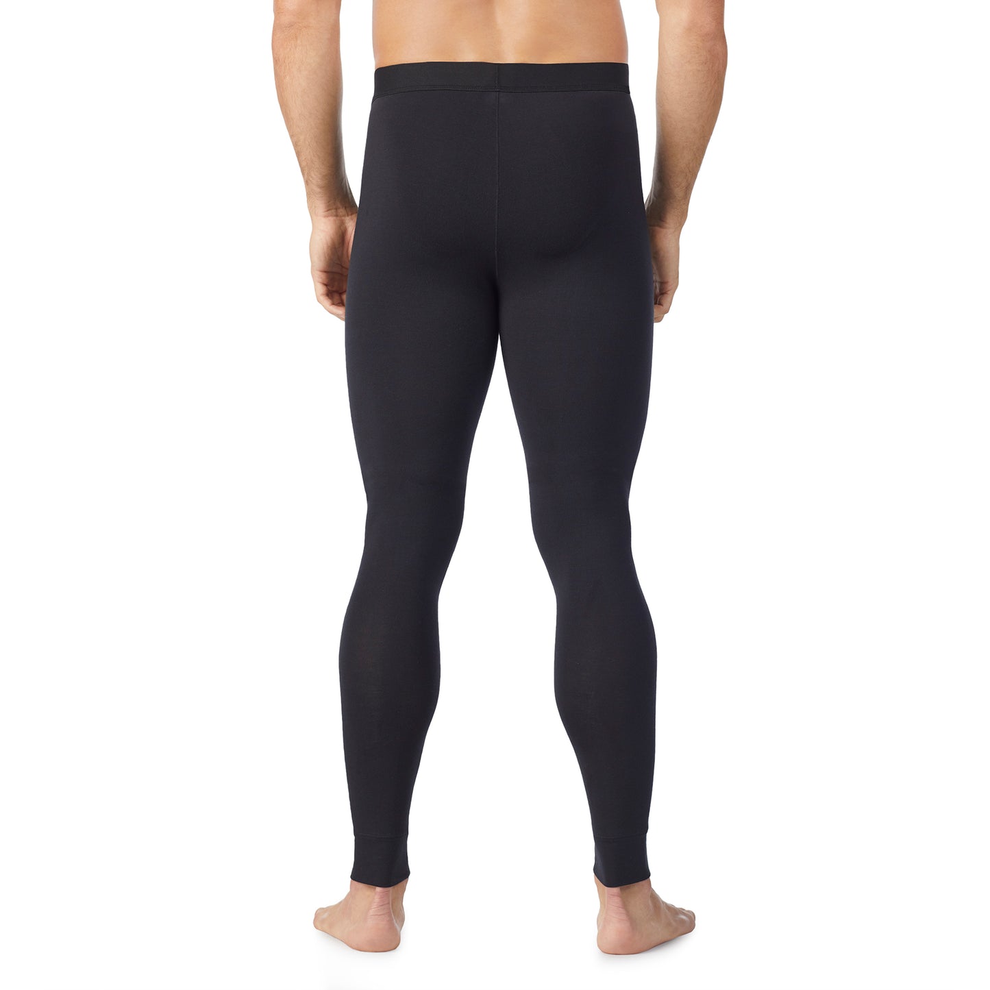 Black; Model is wearing size M. He is 6'1", Waist 31", Inseam 33".@lower body of a man wearing black pant