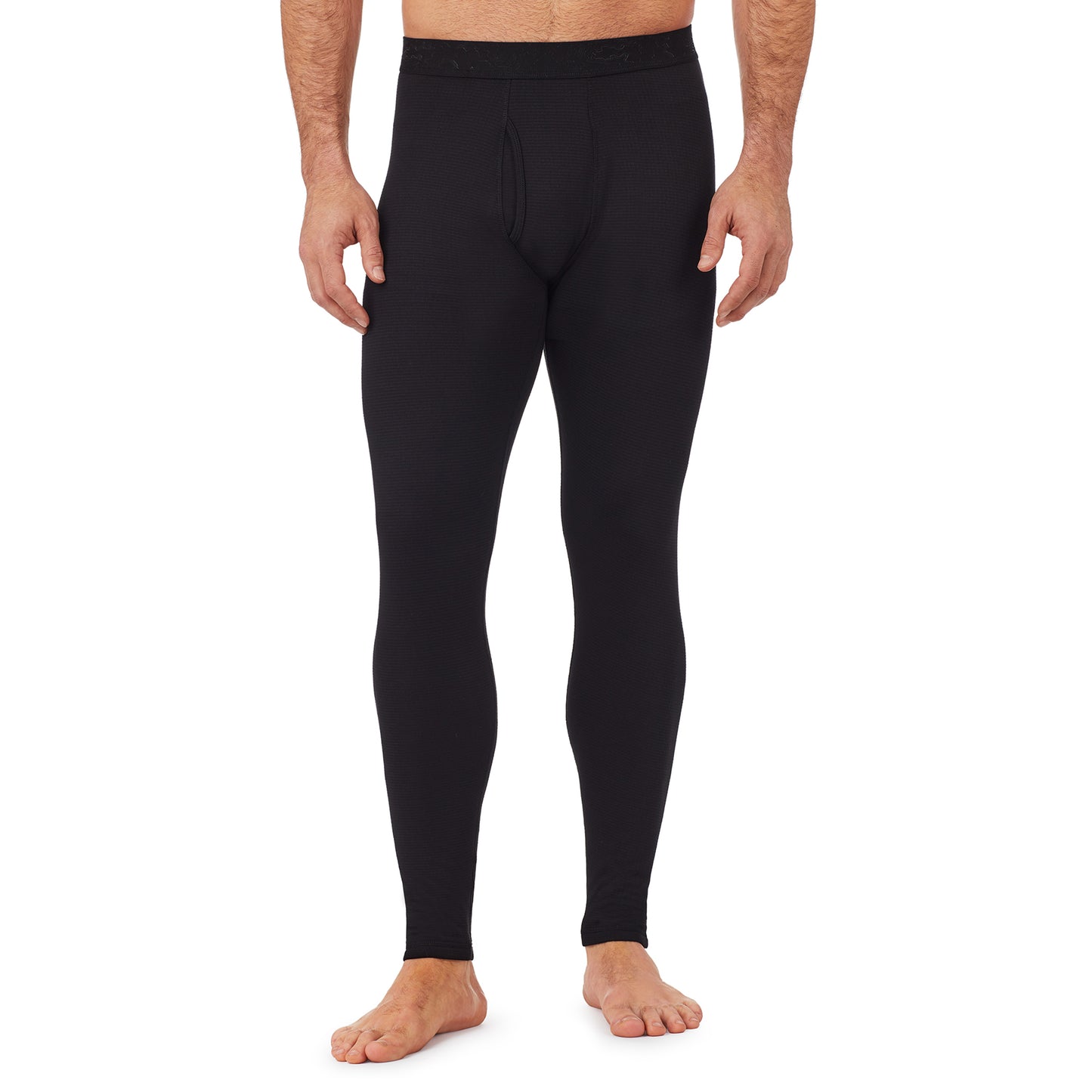 Black; Model is wearing size M. He is 6'1", Waist 31", Inseam 33". @A man wearing a black X fleece pant.
