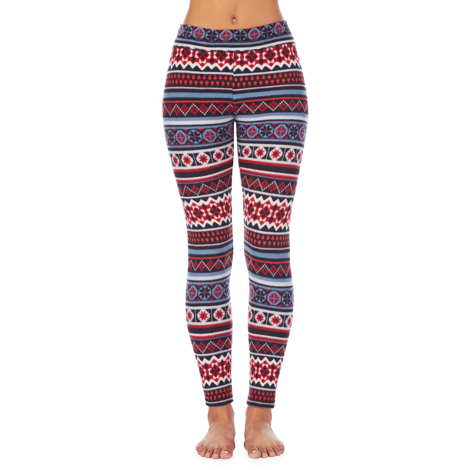 A lady wearing fleecewear with stretch legging