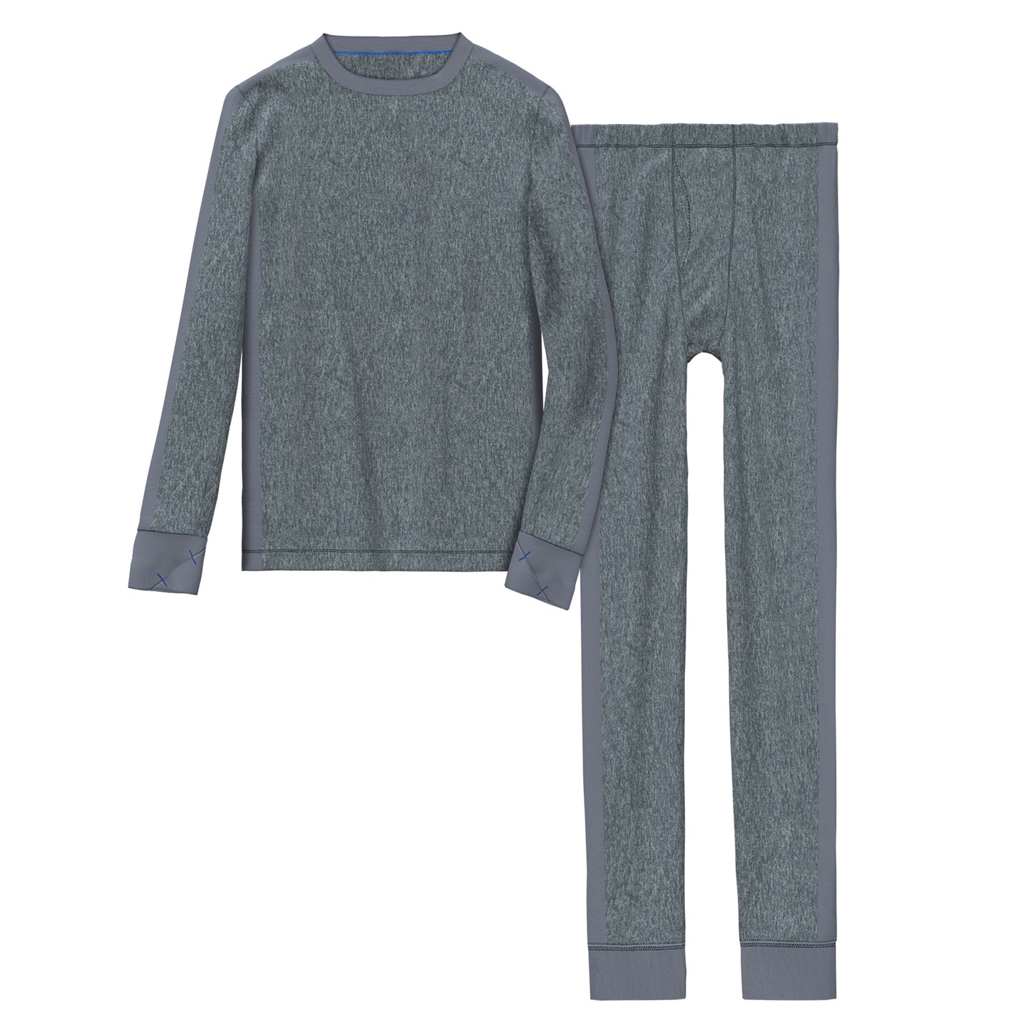 Nickel Grey Heather;@ A grey long sleeve crew and pant set