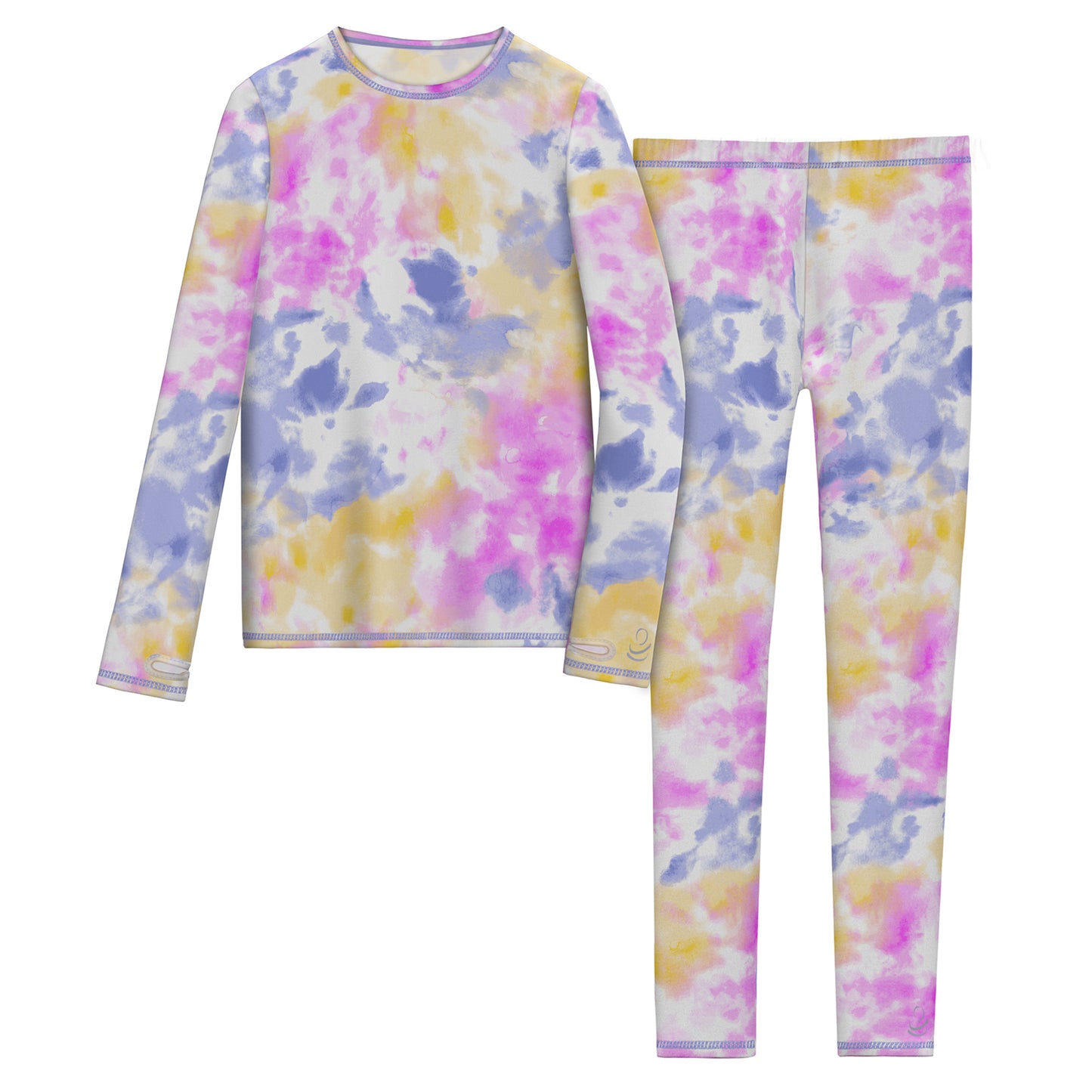 Pineapple Tie Dye;@Girls Comfortech pine apple tie dye Stretch Poly 2 pc. Long Sleeve Crew & Pant Set !92% Polyester, 8% Spandex!