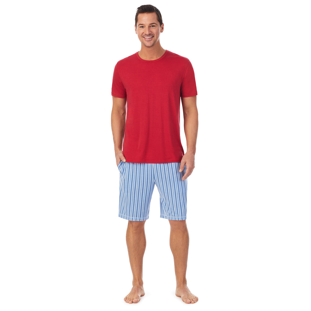 GRETD Pajama Set Men Summer Shorts Two Pieces Men Nightwear Sporty