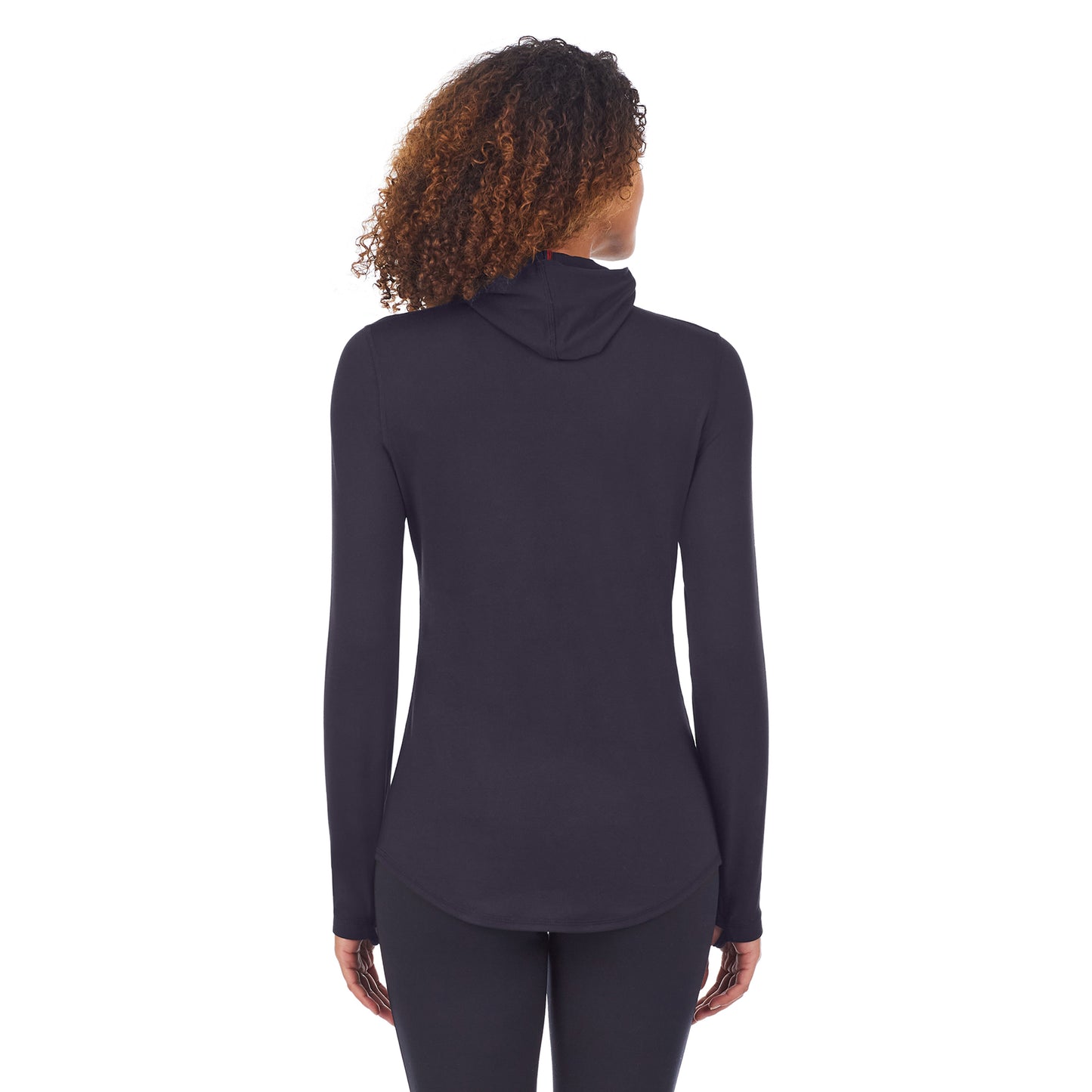 Black; Model is wearing size S. She is 5'11", Bust 32", Waist 25", Hips 35".@Upper body of a lady wearing black balaclava