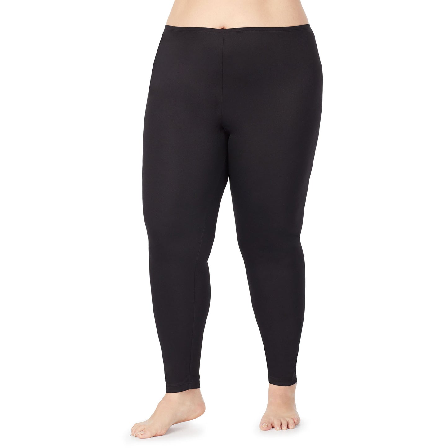 Black; Model is wearing size 1X. She is 5'9", Bust 38", Waist 36", Hips 48.5".@lower body of A model wearing black legging