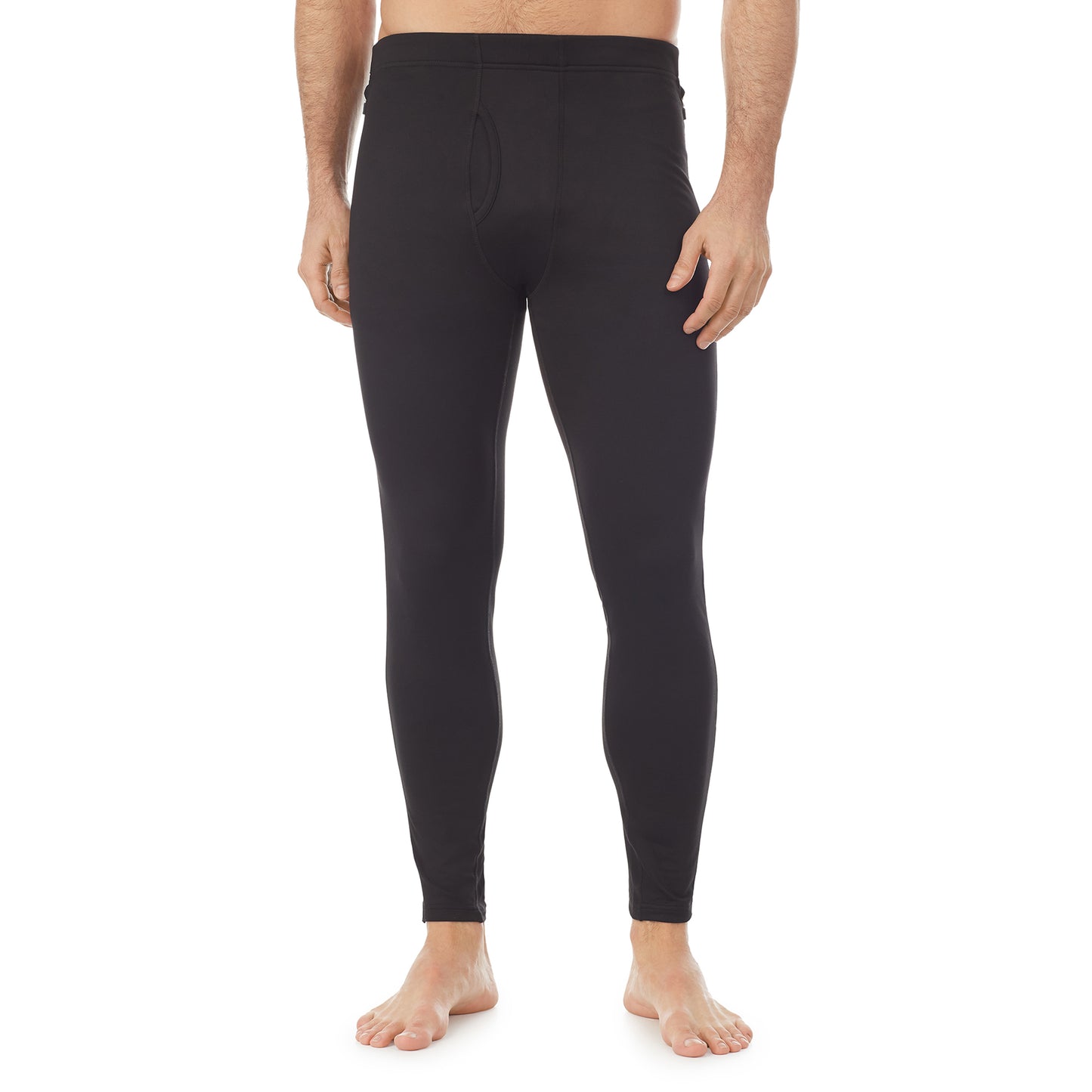 Black; Model is wearing size M. He is 6'1", Waist 32", Inseam 32".@lower body of a man wearing black zip off pant