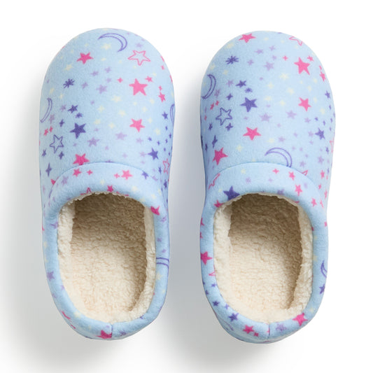 Girls Printed Stars Fleece Clog Slipper