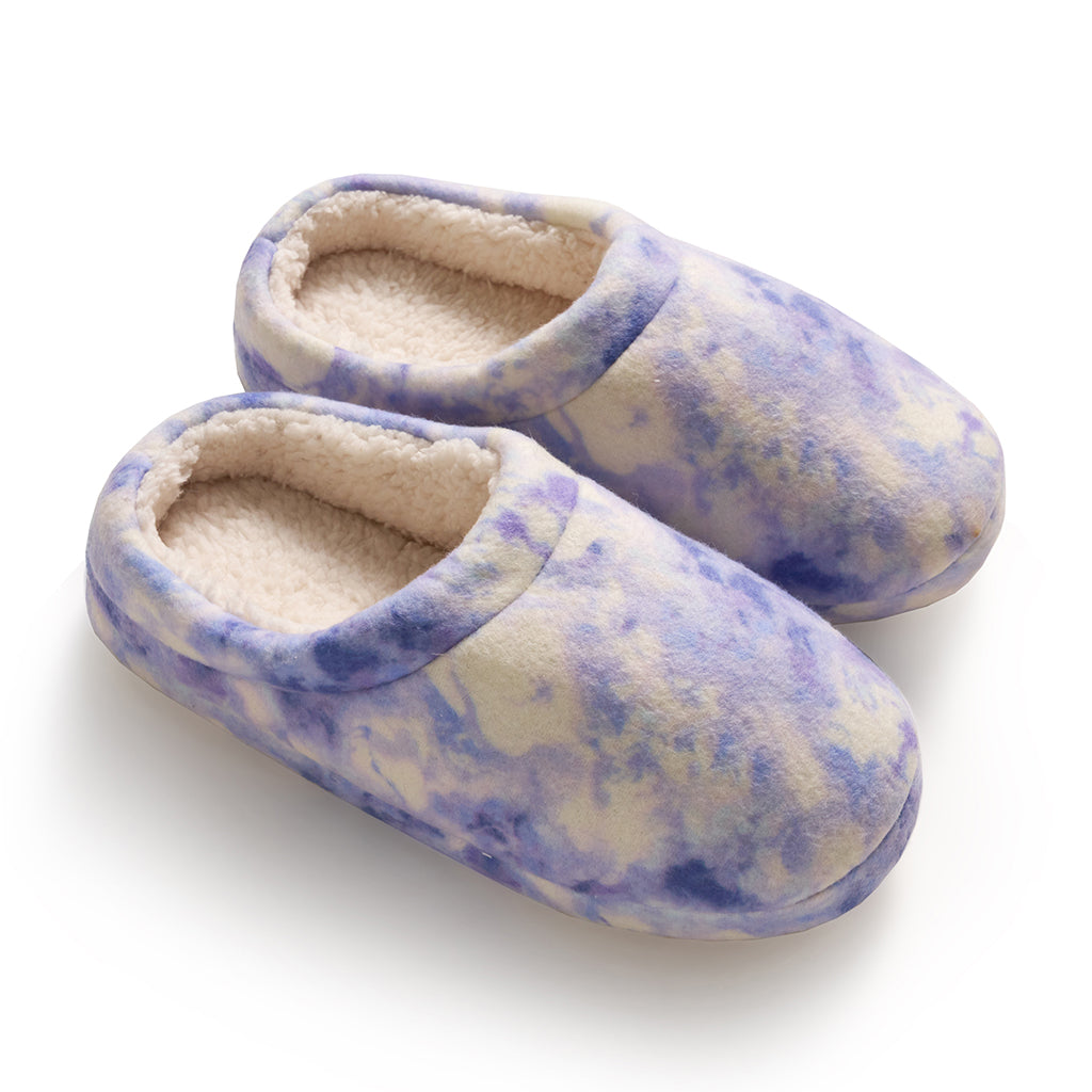 Girls Printed Tie Dye Fleece Clog Slipper