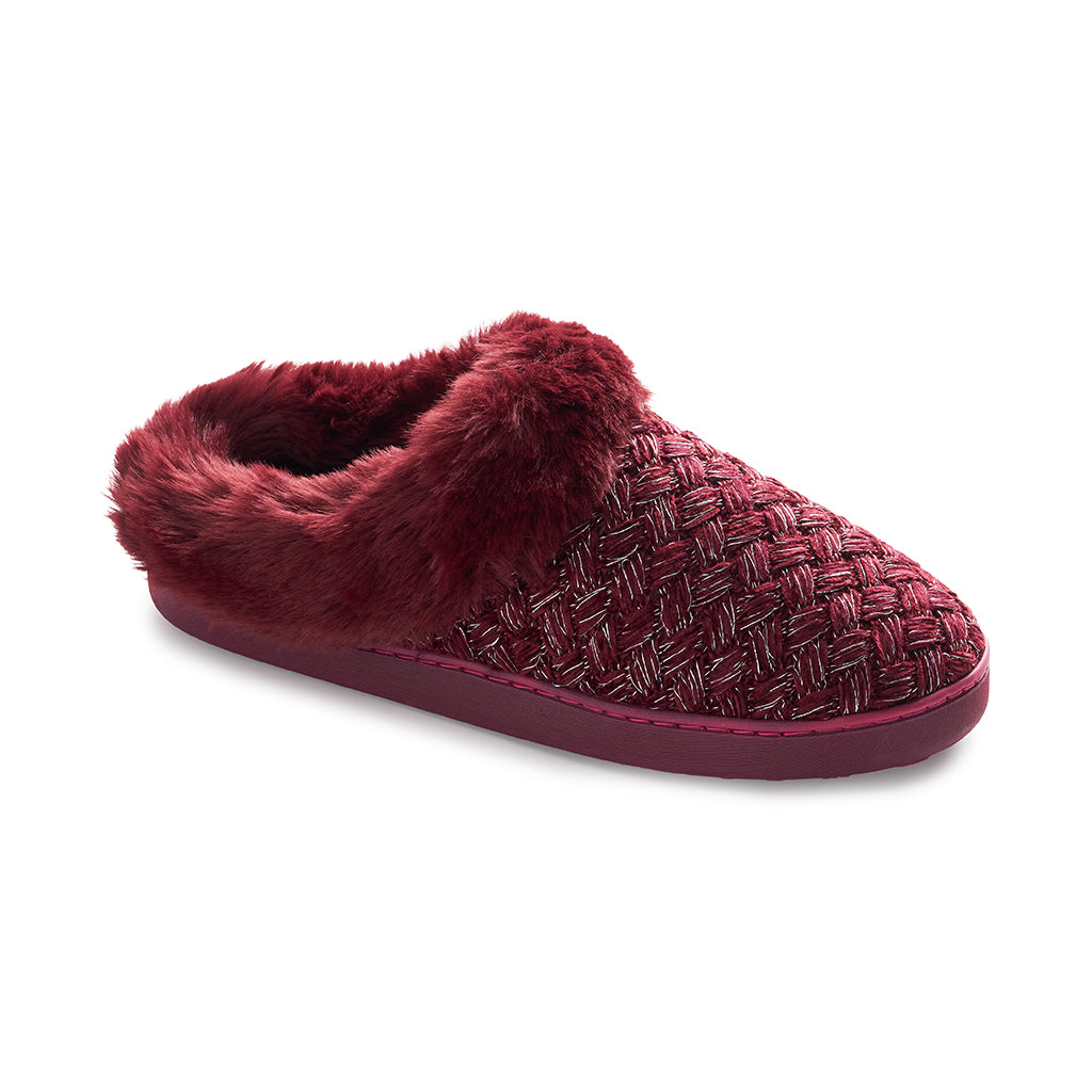 Windsor Wine; @Lurex Chenille Texture Clog Slipper