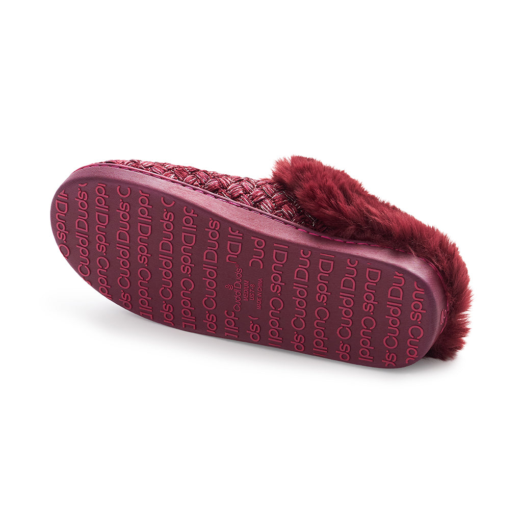 Windsor Wine; @Lurex Chenille Texture Clog Slipper
