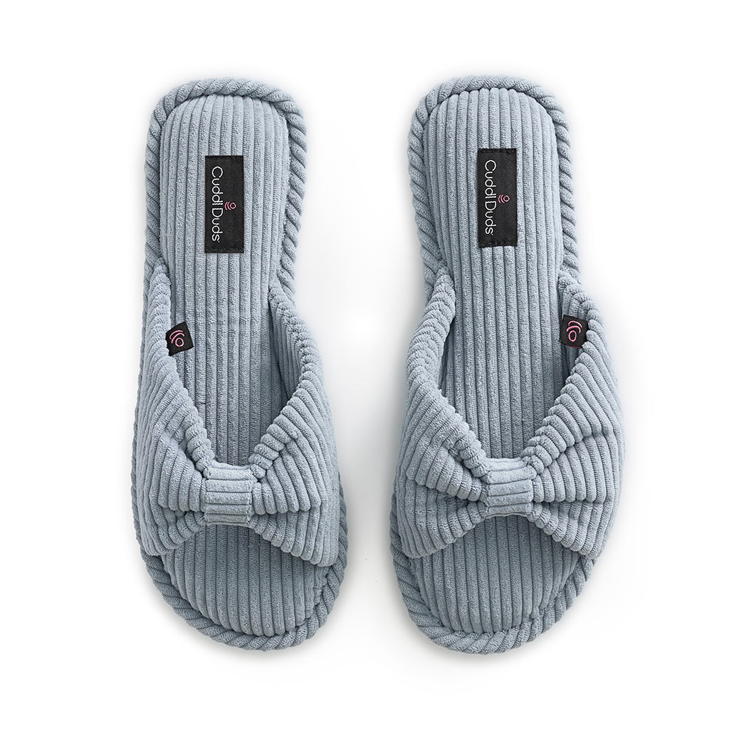 Rain Washed;@Gathered Corduroy Slide Slipper
