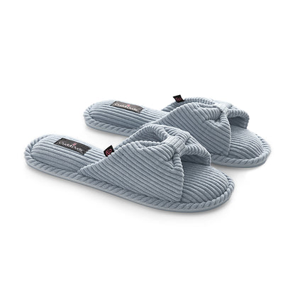 Gathered Corduroy Slide Slipper