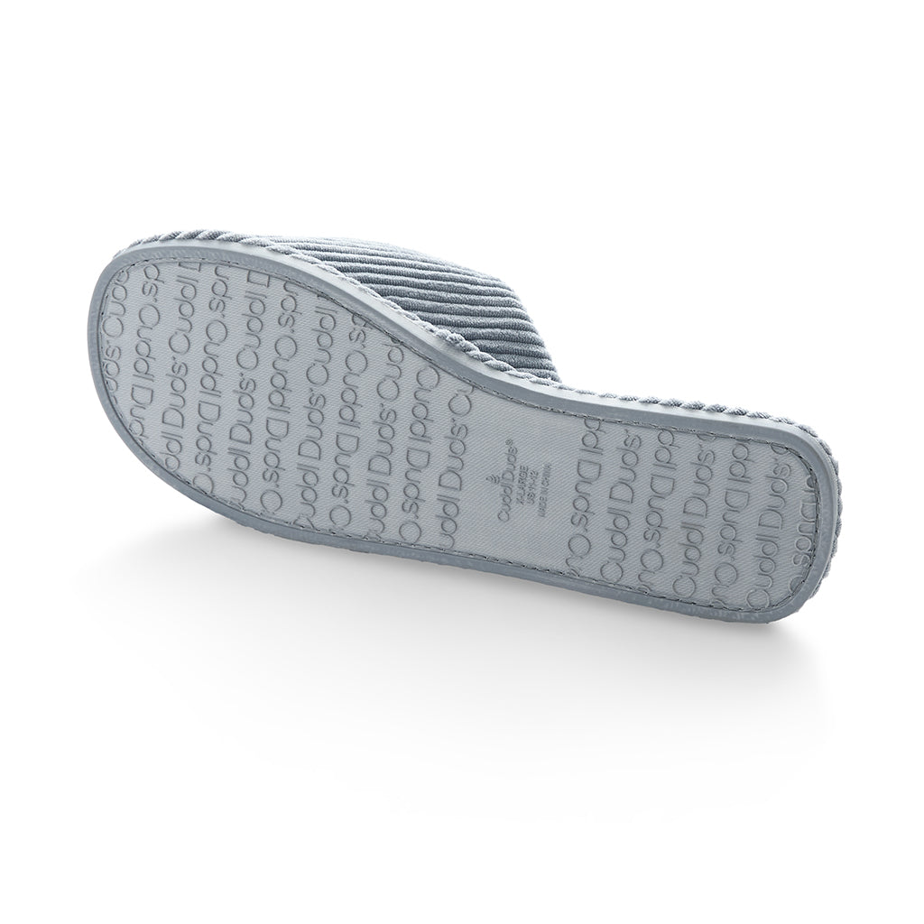 Gathered Corduroy Slide Slipper