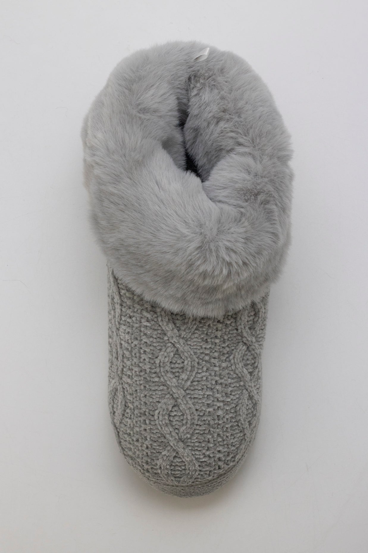 Chenille Cable Knit Bootie Slipper