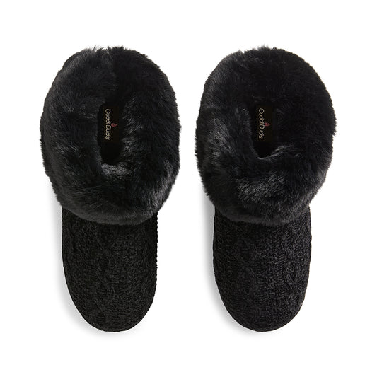 Chenille Cable Knit Bootie Slipper