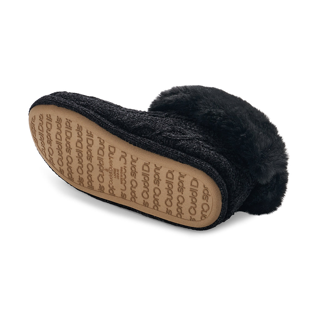 Chenille Cable Knit Bootie Slipper