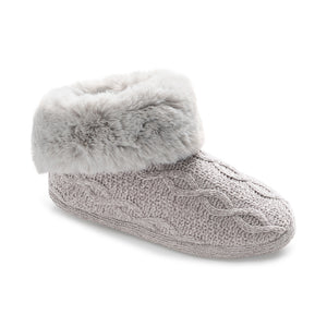 Chenille Cable Knit Bootie Slipper