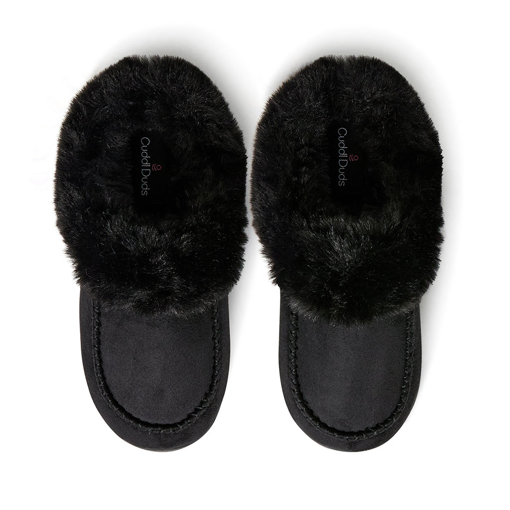 Black;@Microsuede Clog Slipper