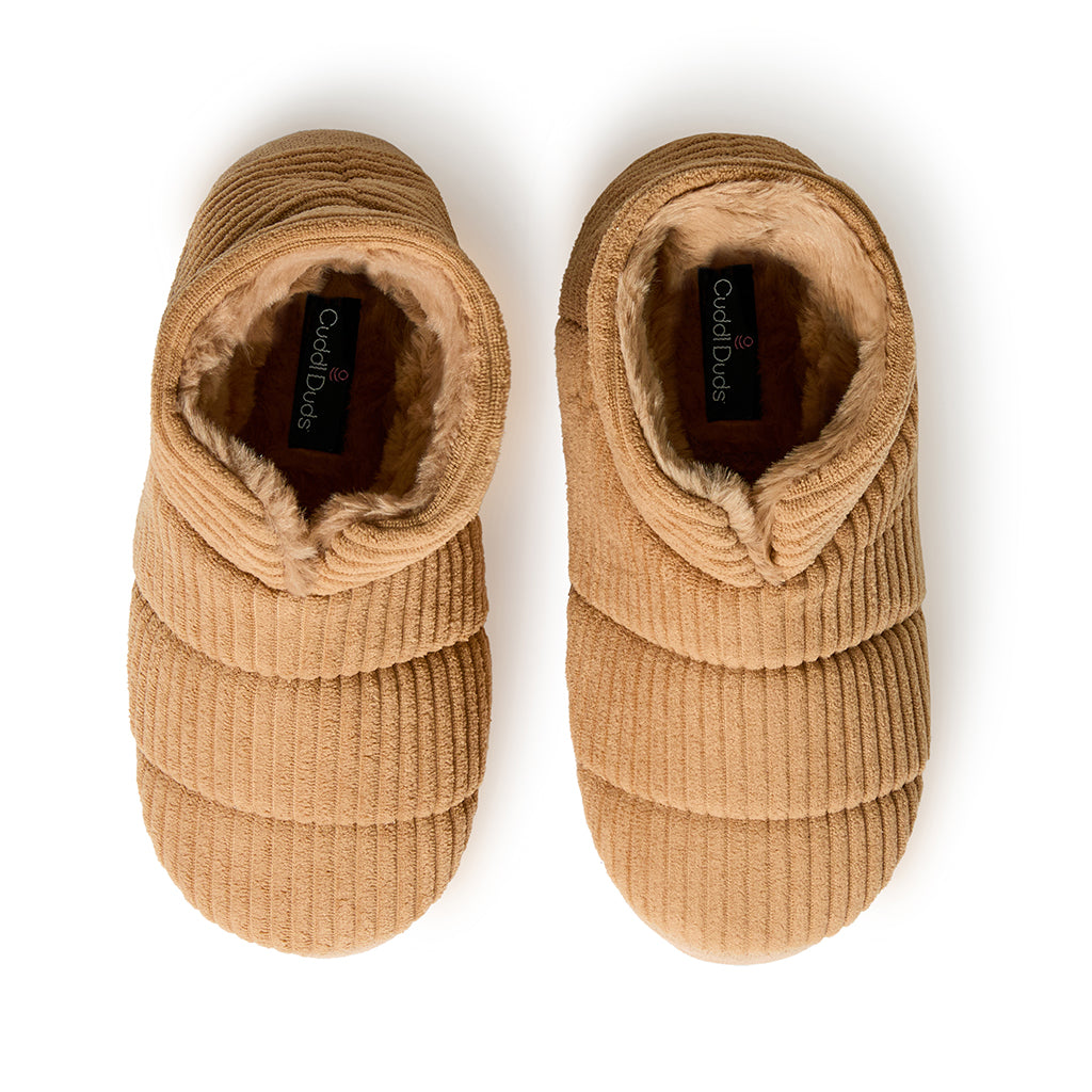 Tannin; @Corduroy Puff Bootie Slipper