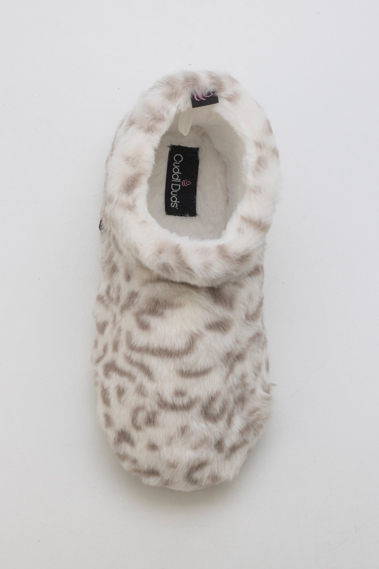 White Leopard/Ivory; @Faux Fur Short Bootie Slipper