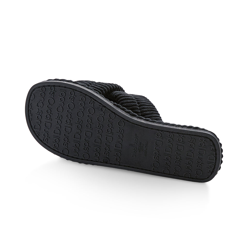 Black;@A Corduroy X-Band Slide Slipper