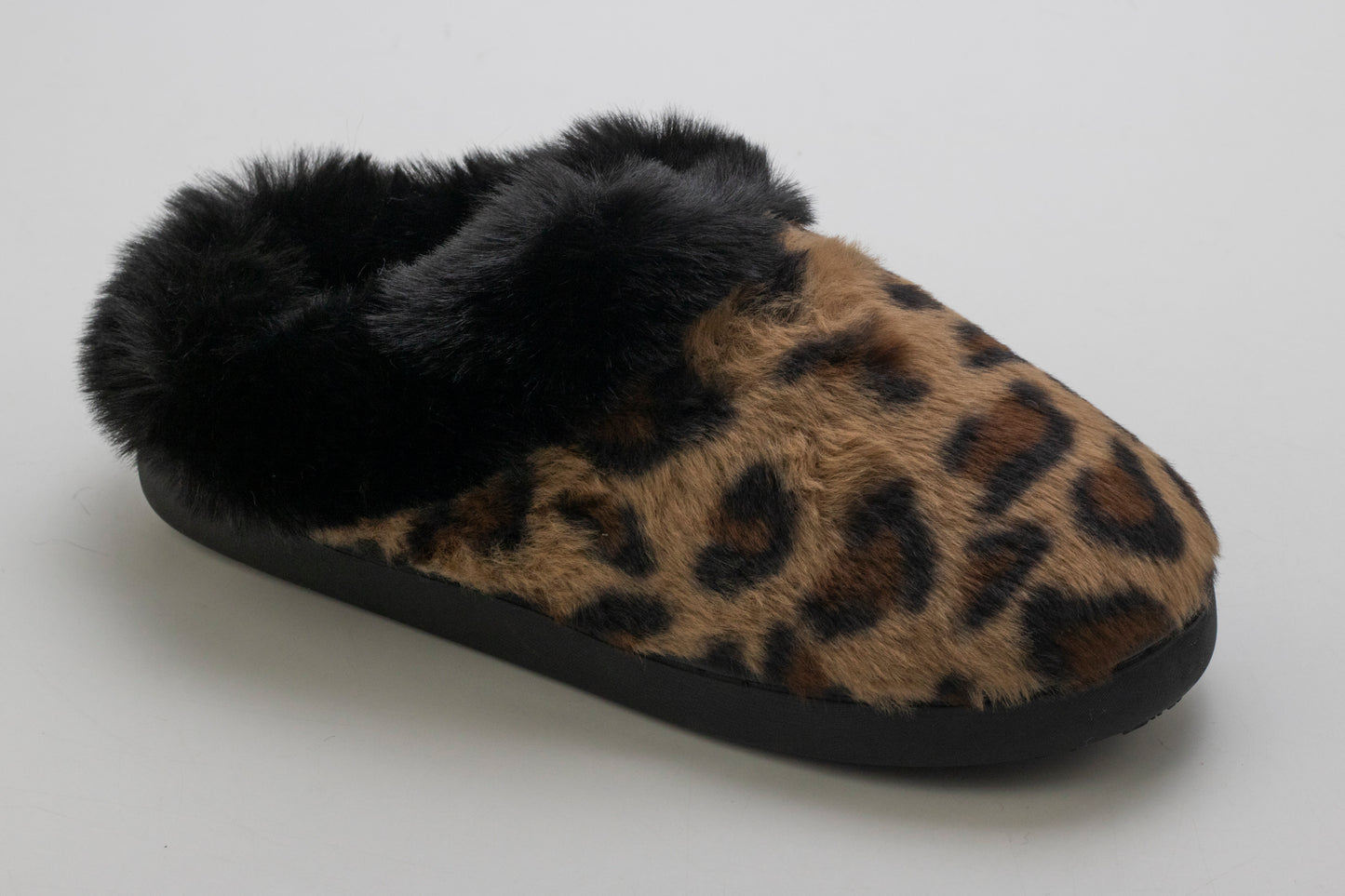 Natural Leopard; @A Faux Fur Clog Slipper