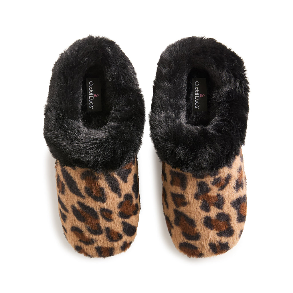 Natural Leopard; @A Faux Fur Clog Slipper