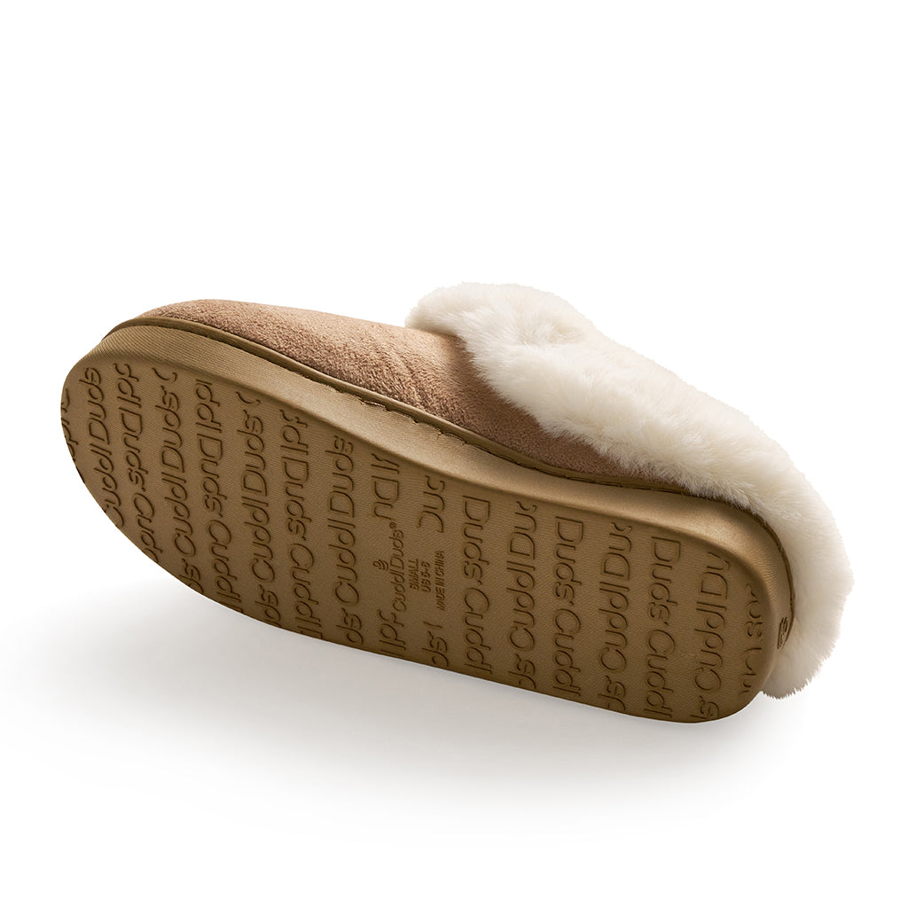 Microsuede Clog Slipper with Sherpa Lining